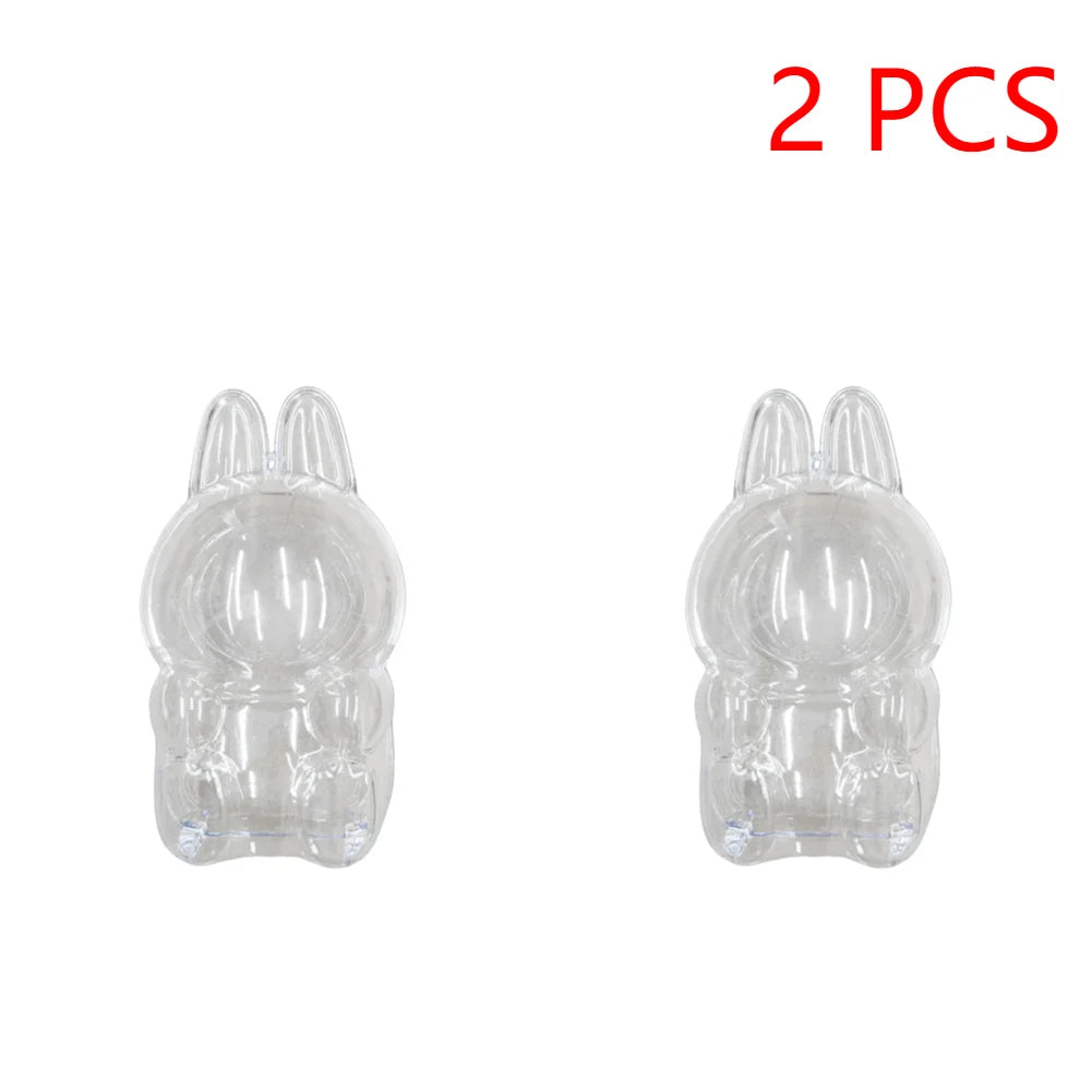 17cm Labubu Protector Case Portable Transparent Protective Case Organizer Box Dolls Accessories Doll Bag with Keychain