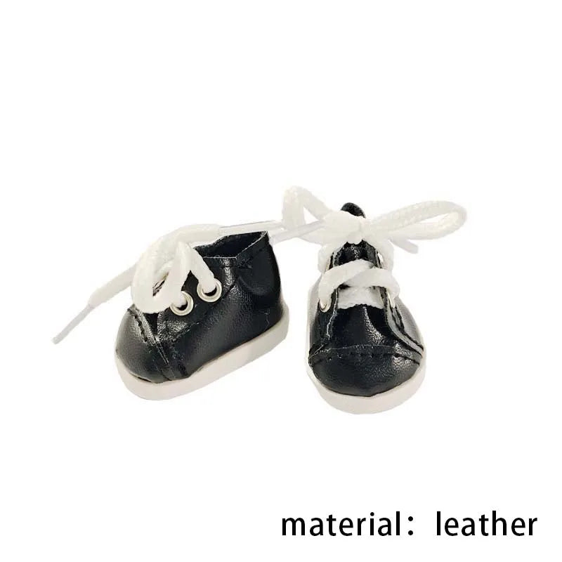3.8cm PU Leather Shoes for 17cm Cotton Dolls Labubu Shoes Boots Toys Canvas Shoes DIY Doll Accessories Toys for LABUBU