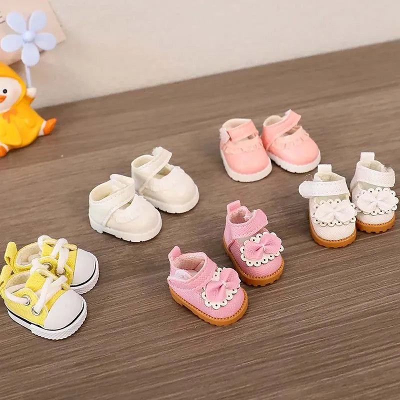 3.8cm PU Leather Shoes for 17cm Cotton Dolls Labubu Shoes Boots Toys Canvas Shoes DIY Doll Accessories Toys for LABUBU
