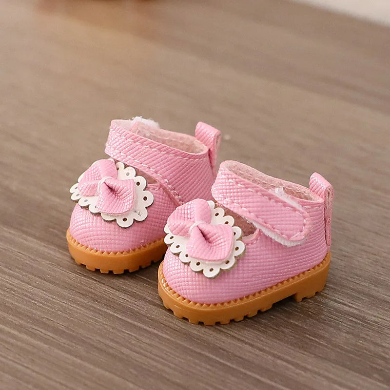 3.8cm PU Leather Shoes for 17cm Cotton Dolls Labubu Shoes Boots Toys Canvas Shoes DIY Doll Accessories Toys for LABUBU