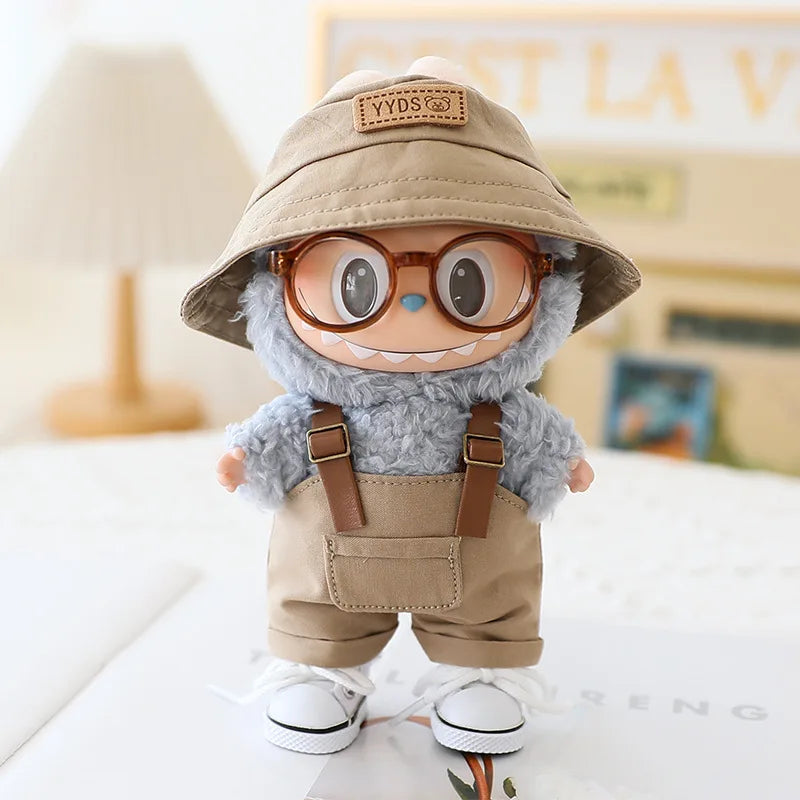 3.8cm PU Leather Shoes for 17cm Cotton Dolls Labubu Shoes Boots Toys Canvas Shoes DIY Doll Accessories Toys for LABUBU