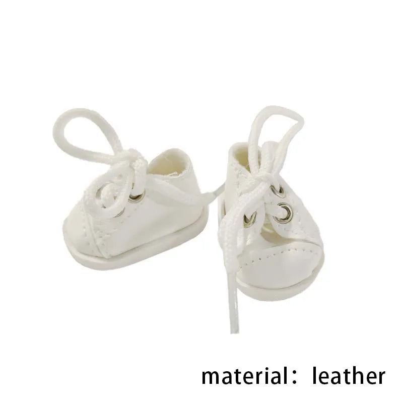 3.8cm PU Leather Shoes for 17cm Cotton Dolls Labubu Shoes Boots Toys Canvas Shoes DIY Doll Accessories Toys for LABUBU